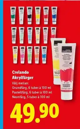 Lidl Crelando Akrylfärger erbjuda