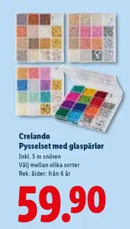Lidl Crelando Pysselset med glaspärlor erbjuda