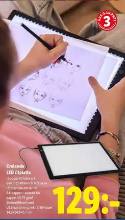 Lidl Crelando LED ritplatta erbjuda