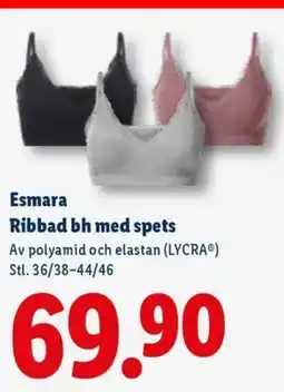 Lidl Esmara Ribbad bh med spets erbjuda