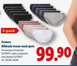Lidl Esmara Ribbade trosor med spets erbjuda