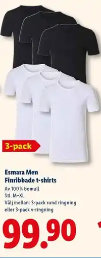 Lidl Esmara Men Finribbade t-shirts erbjuda