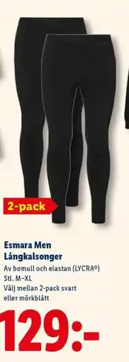 Lidl Esmara Men Långkalsonger erbjuda
