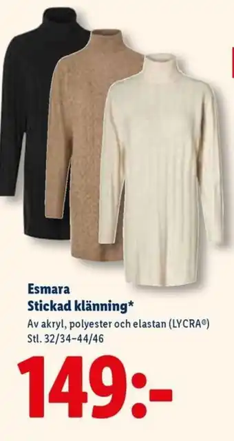 Lidl Esmara Stickad klänning erbjuda