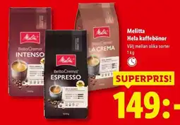 Lidl Melitta Hela kaffebönor erbjuda