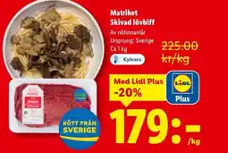 Lidl Matriket Skivad lövbiff erbjuda