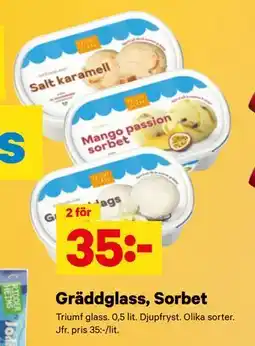 City Gross Gräddglass, Sorbet erbjuda