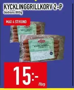 Matdax Gudruns Kycklinggrillkorv 2-p erbjuda