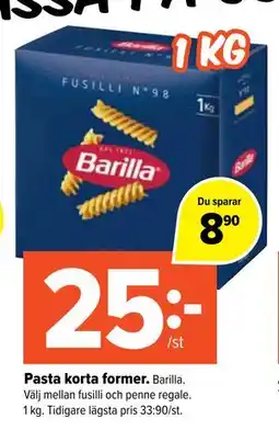 Coop Extra Pasta korta former erbjuda