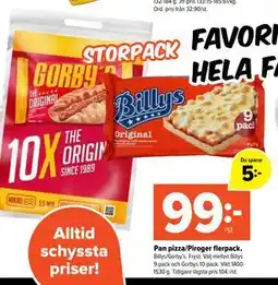 Coop Extra Pan pizza/Piroger flerpack erbjuda