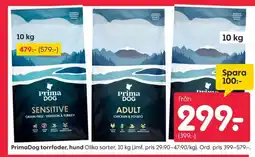 Rusta PrimaDog torrfoder, hund erbjuda