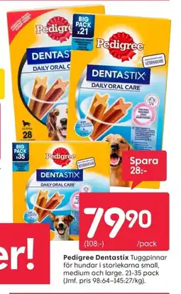Rusta Pedigree Dentastix erbjuda