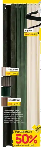 Rusta Gardinlängd Vega, Violetta och Vintage erbjuda
