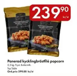 Snabbgross Top Table Panerad kycklingbröstfilé popcorn erbjuda
