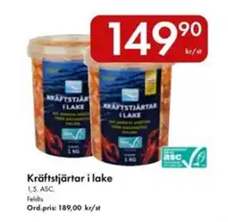 Snabbgross Kräftstjärtar i lake erbjuda
