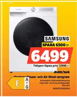 Power SAMSUNG Tvätt/tork WD95T634CBHS4 erbjuda