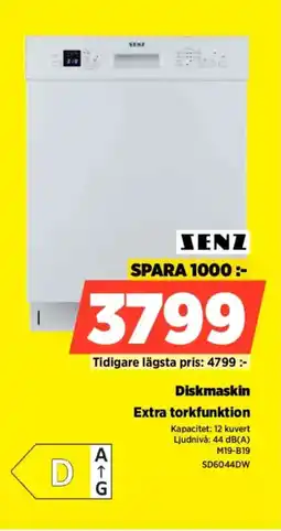 Power SENZ Diskmaskin SD6044DW erbjuda