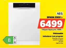 Power AEG Diskmaskin FBB75717PW erbjuda