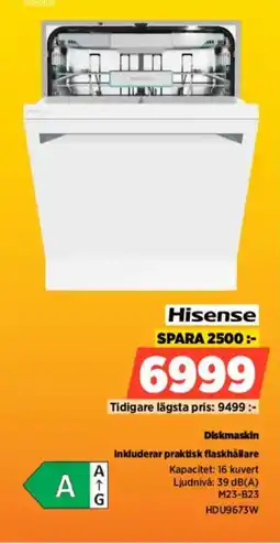 Power Hisense Diskmaskin HDU9673W erbjuda