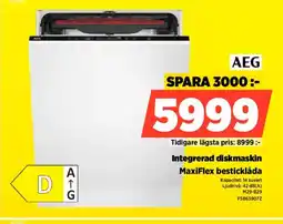Power AEG Integrerad diskmaskin FSB63907Z erbjuda