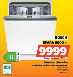 Power BOSCH Integrerad diskmaskin SMV6ZCX10E erbjuda