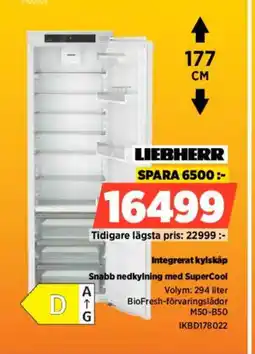 Power LIEBHERR Integrerat kylskåp IKBD178022 erbjuda