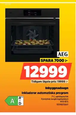 Power AEG Inbyggnadsugn TE7PB73XAT erbjuda