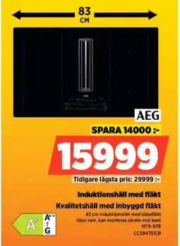 Power AEG Induktionshäll med fläkt CCS84751CB erbjuda