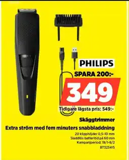 Power PHILIPS Skäggtrimmer BT323415 erbjuda