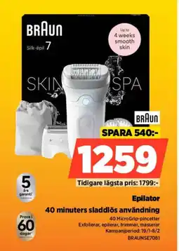 Power BRAUN Epilator BRAUNSE7081 erbjuda
