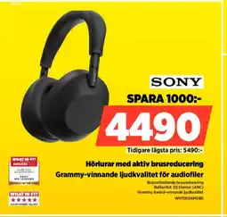Power SONY Hörlurar med aktiv brusreducering WH1000XM6BK erbjuda