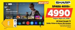 Power SHARP 4K Smart Google TV 55HL4465E erbjuda