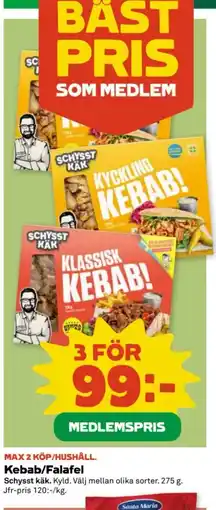 Coop Schysst käk Kebab/Falafel erbjuda