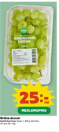 Coop Gröna druvor erbjuda