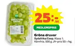 Stora Coop Gröna druvor, Medlemspris erbjuda