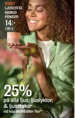 Mio 25% på alla ljus, ljuslyktor, & ljusstakar erbjuda