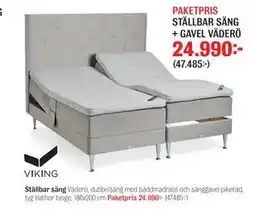 Mio PAKETPRIS STÄLLBAR SÄNG + GAVEL VÄDERÖ erbjuda