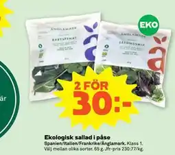 Stora Coop Ekologisk sallad i påse erbjuda