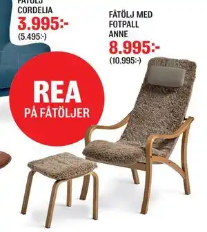 Mio FÅTÖLJ MED FOTPALL ANNE erbjuda