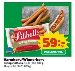 Coop Varmkorv/Wienerkorv, Medlemspris erbjuda