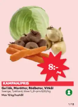 Hemköp Gullök, Morötter, Rödbetor, Vitkål erbjuda