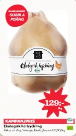 Hemköp Ekologisk hel kyckling erbjuda
