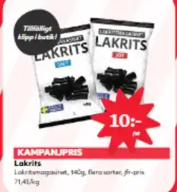 Hemköp Lakrits erbjuda