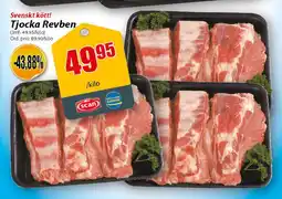 Extra Mjällby Stormarknad Svenskt kött! Tjocka Revben erbjuda