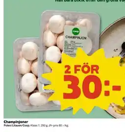 Coop Champinjoner erbjuda