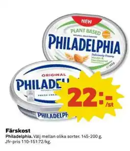 Coop Philadelphia färskost erbjuda