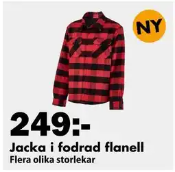 Biltema Jacka i fodrad flanell erbjuda