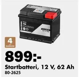 Biltema Startbatteri, 12 V, 62 Ah erbjuda