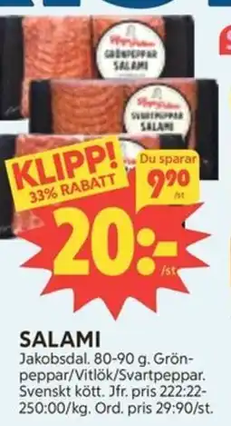 Ica Hajen Lagpris Jakobsdal Salami erbjuda