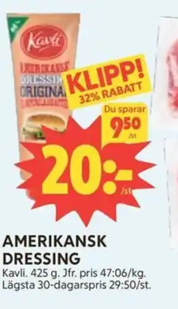 Ica Hajen Lagpris Kavli Amerikansk dressing erbjuda